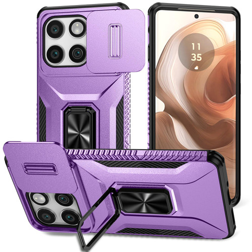 Motorola Edge 2025 Sliding Camshield Holder Phone Case - Purple